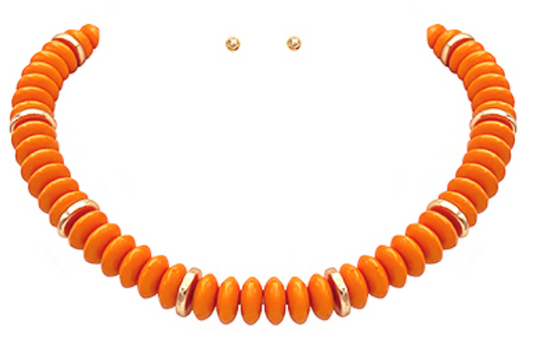 Ollie Orange Beaded Necklace