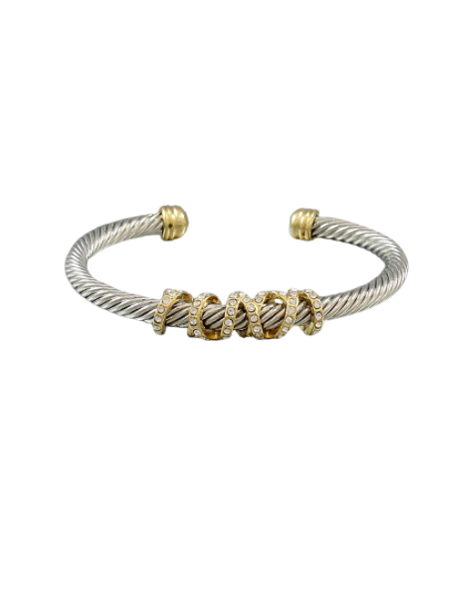 Duo Tone Diamond Wrap Cuff
