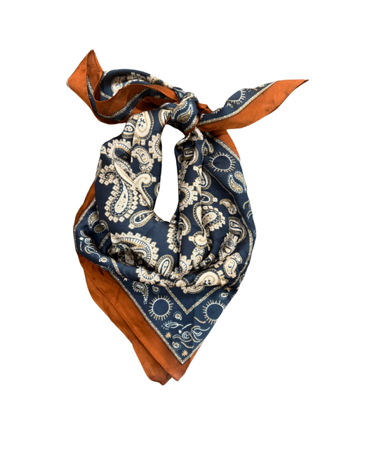 Navy & Brown Neck Scarf