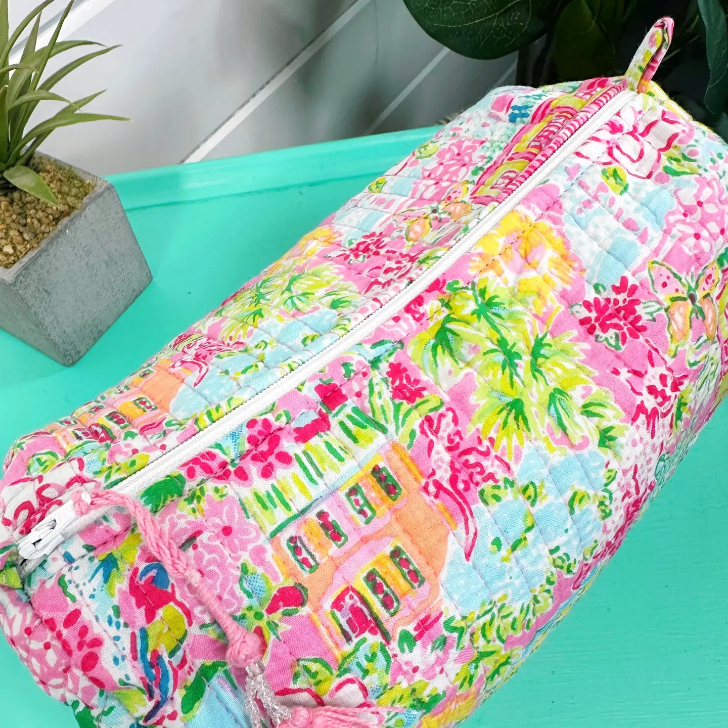 Summertime Quilted Makeup Bag