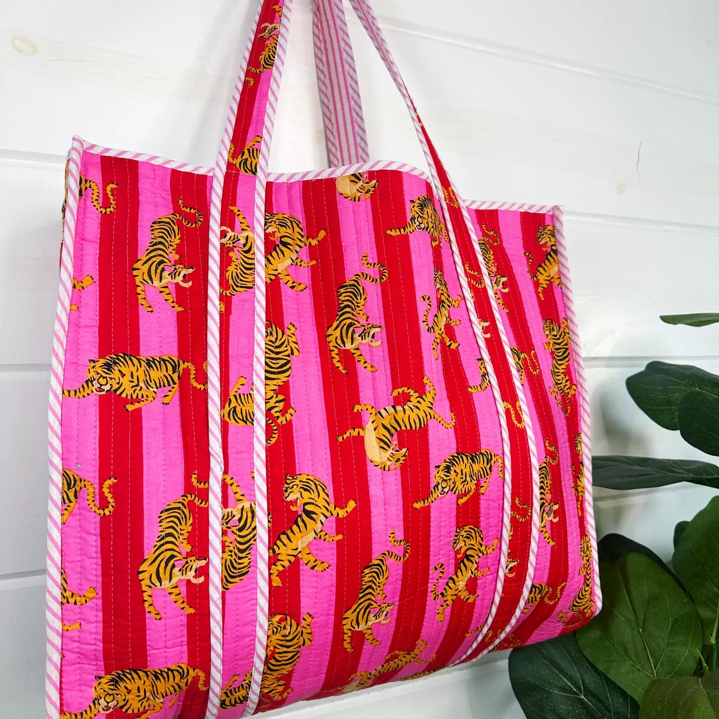 Quilted Tote Bag - Tiger Tote